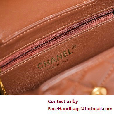 Chanel Shiny Crumpled Calfskin  &  Gold-Tone Metal Mini Shopping Bag AS4416 CARAMEL 2025